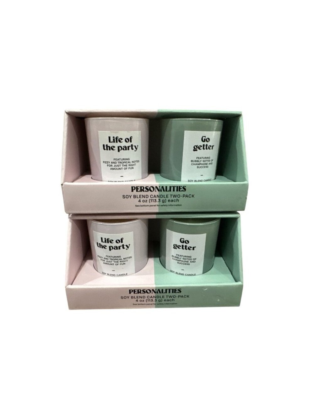 Personalities Soy Blend Candle Two-Pack "Life Of The Party" & "Go Getter" Scents